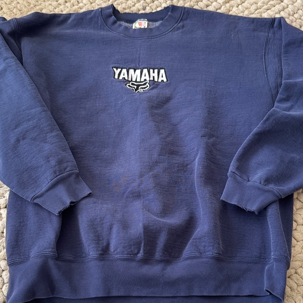 Vintage Yamaha Men's‎ Blue SweaterXXL